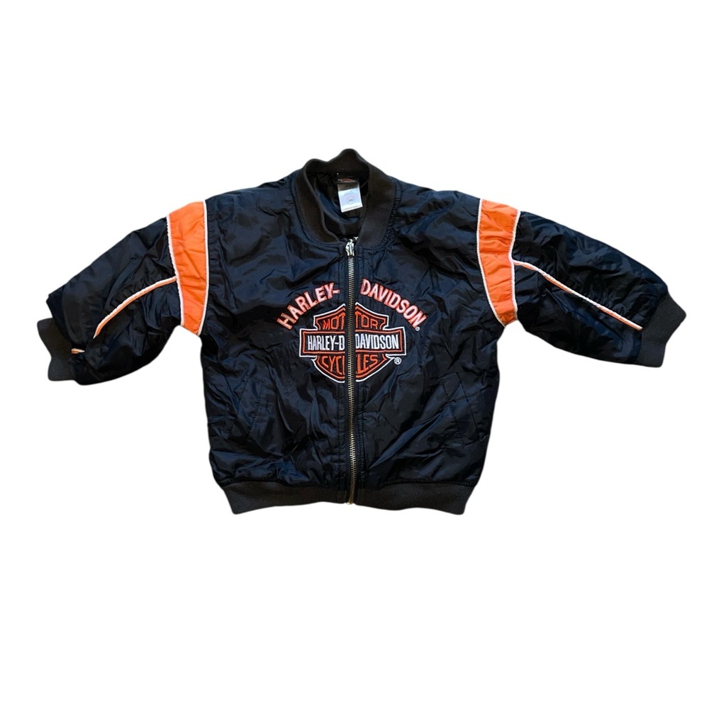 24M Harley-Davidson Black Jacket with Orange Logo